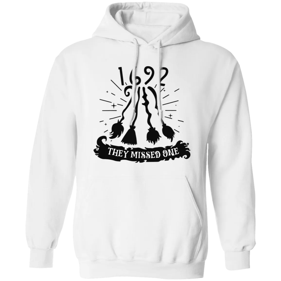 1692 They Missed One For Witch Halloween, Trendy Halloween Pullover Hoodie