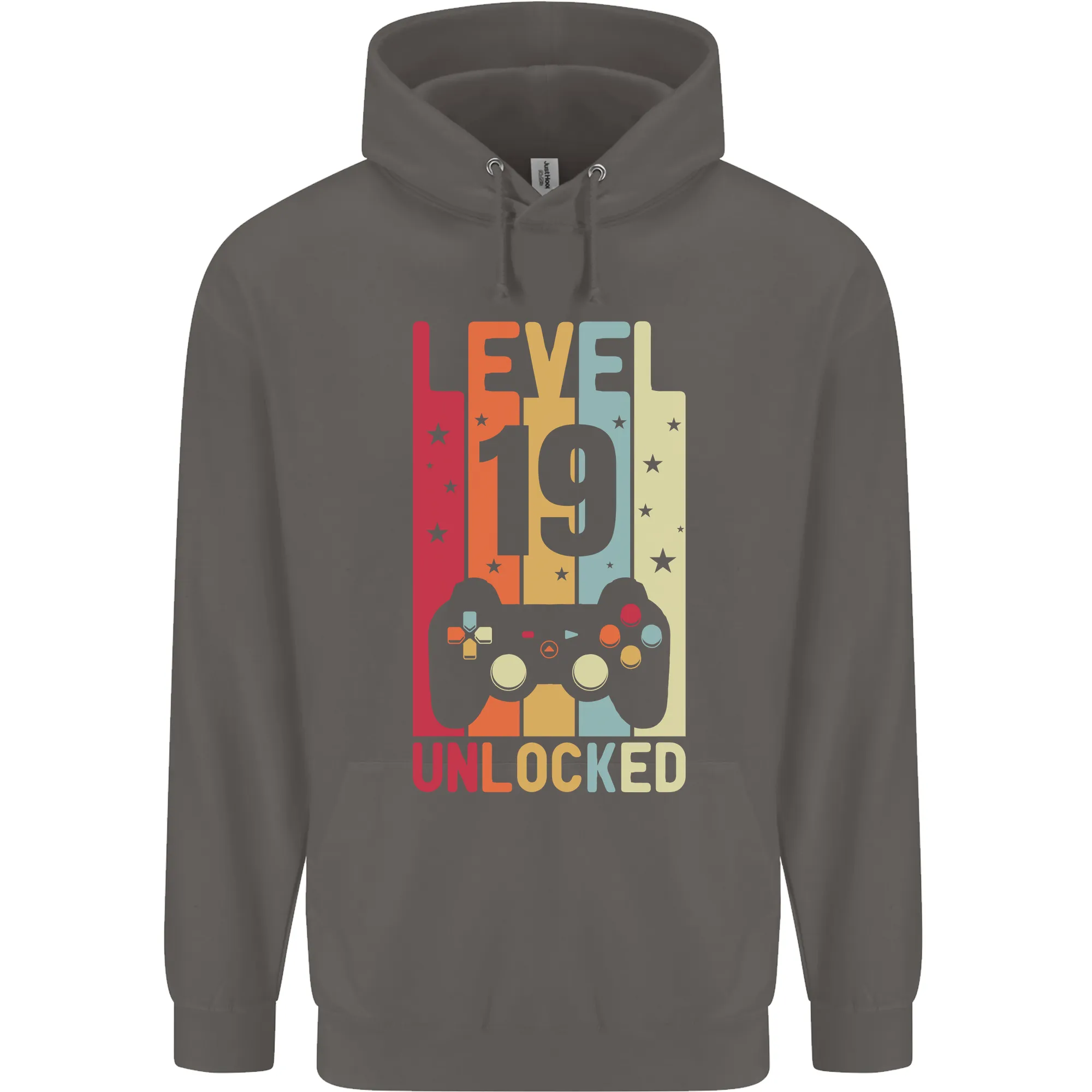 19th Birthday 19 Year Old Level Up Gaming Mens 80% Cotton Hoodie