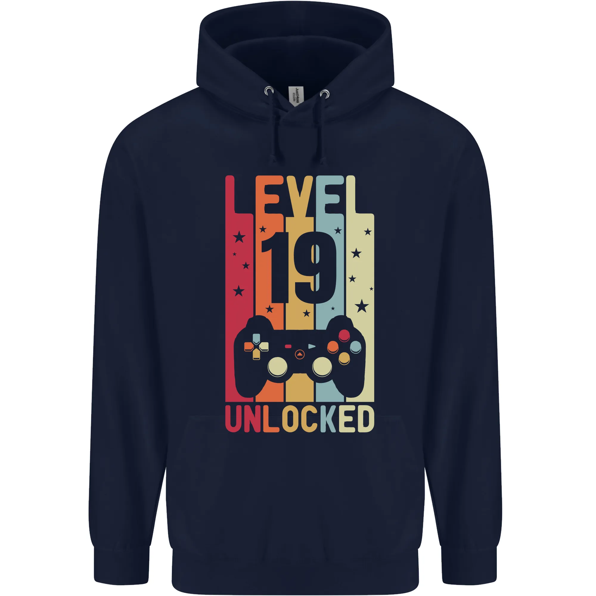 19th Birthday 19 Year Old Level Up Gaming Mens 80% Cotton Hoodie