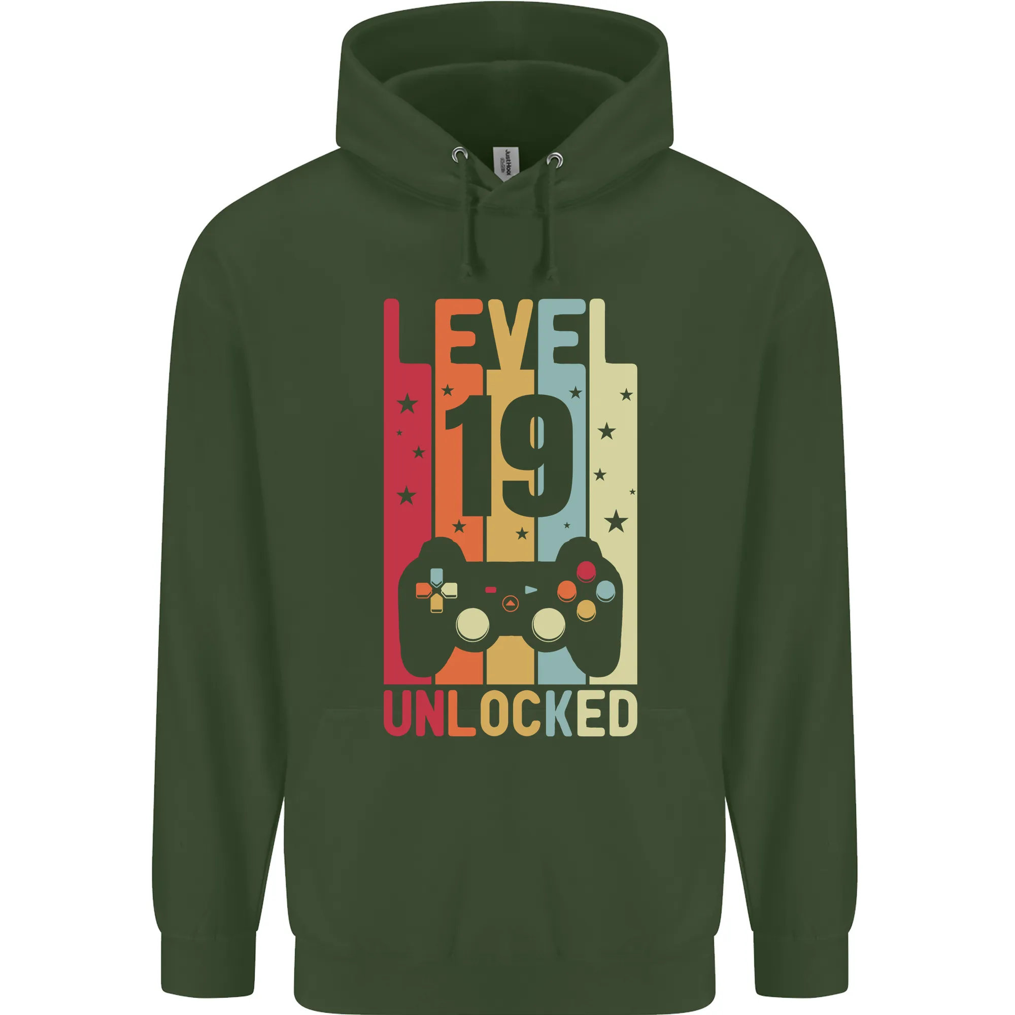 19th Birthday 19 Year Old Level Up Gaming Mens 80% Cotton Hoodie