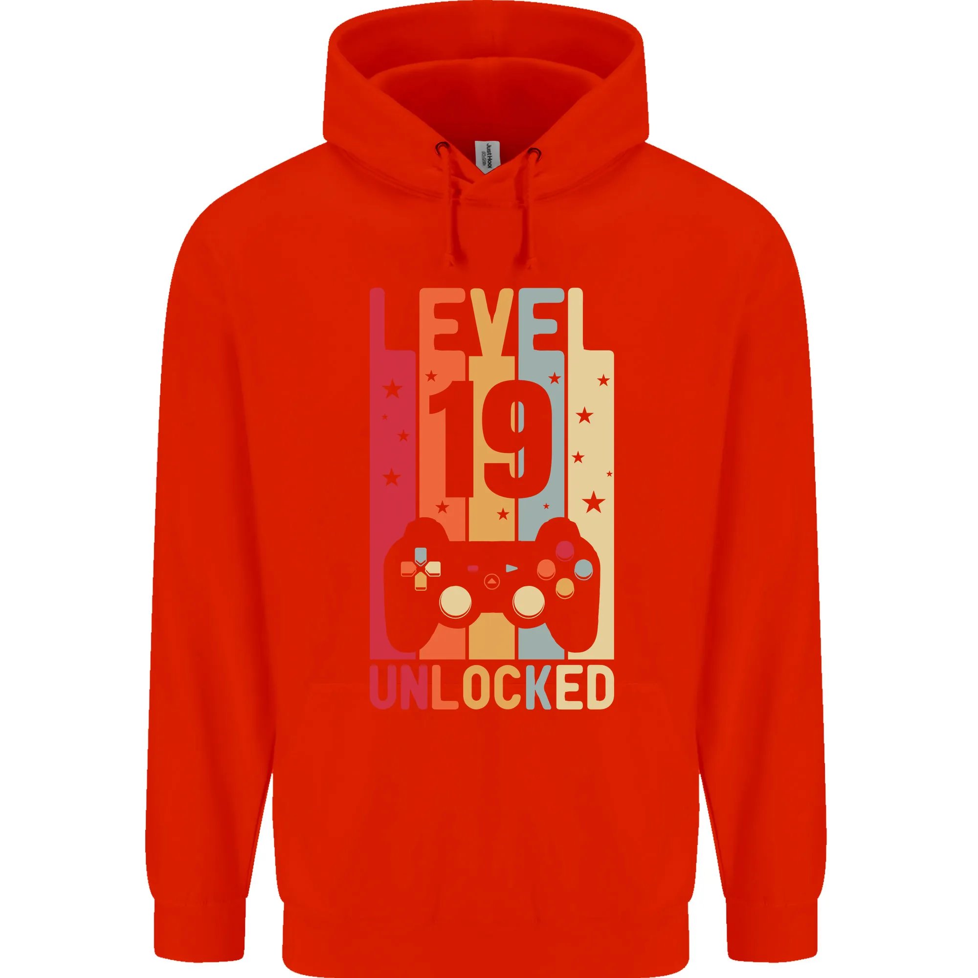 19th Birthday 19 Year Old Level Up Gaming Mens 80% Cotton Hoodie