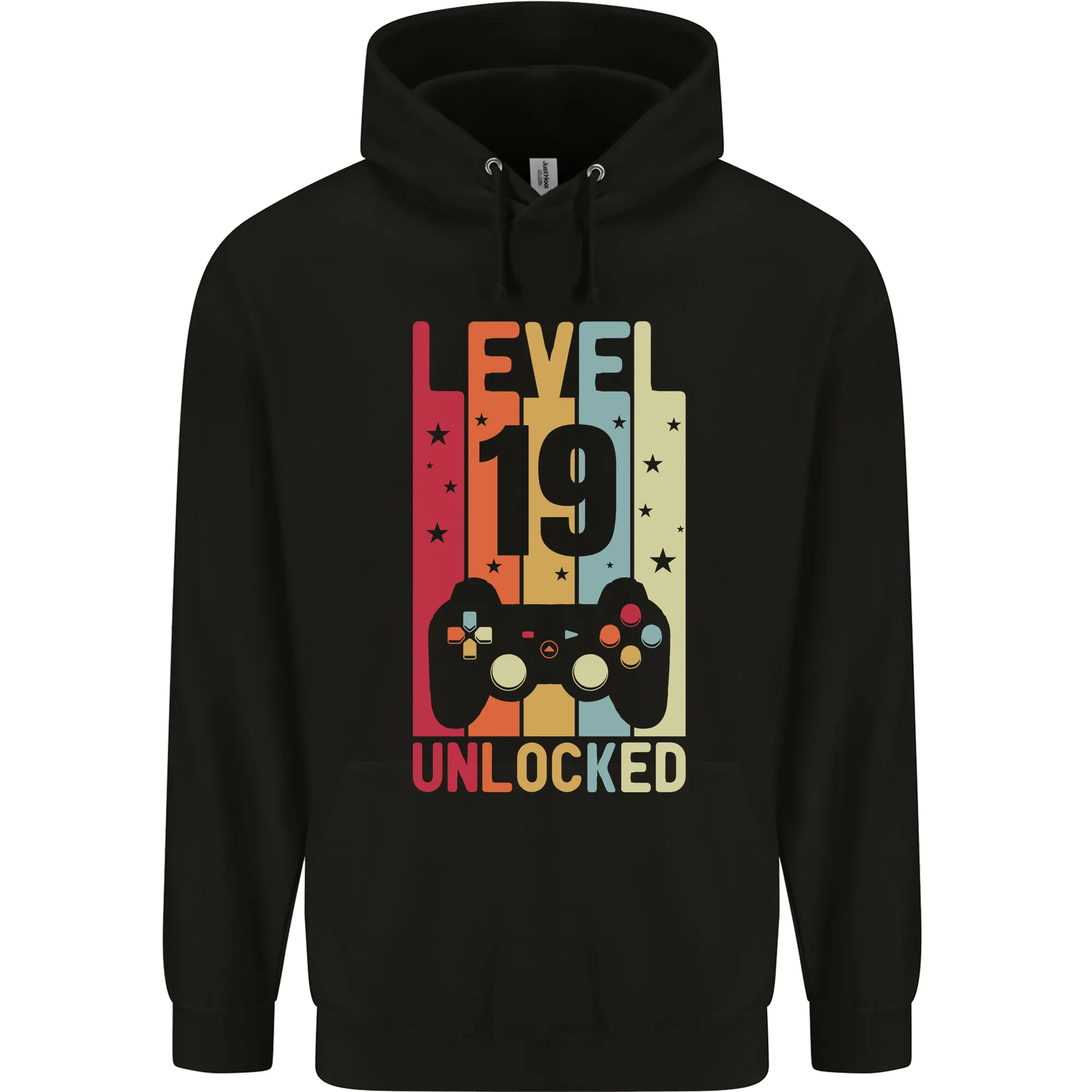 19th Birthday 19 Year Old Level Up Gaming Mens 80% Cotton Hoodie