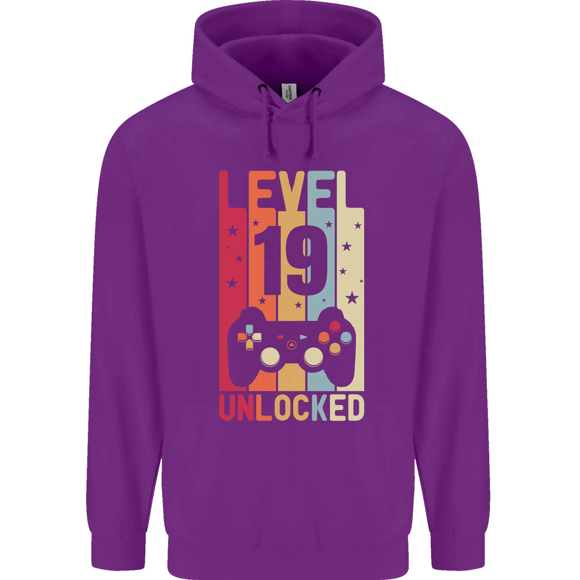 19th Birthday 19 Year Old Level Up Gaming Mens 80% Cotton Hoodie