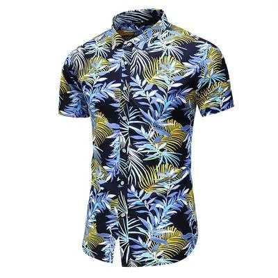 5XL 6XL 7XL Shirt Men Summer New Fashion Personality Printed Short Sleeve Shirts Men 2020 Casual Plus Size Beach Hawaiian Shirt