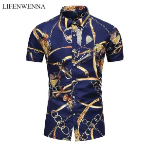 5XL 6XL 7XL Shirt Men Summer New Fashion Personality Printed Short Sleeve Shirts Men 2020 Casual Plus Size Beach Hawaiian Shirt