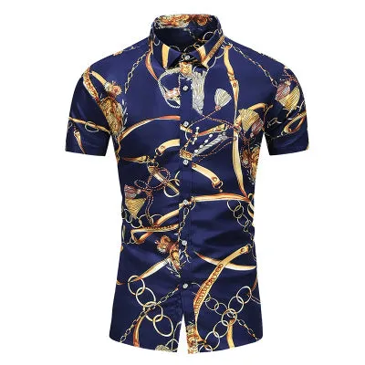 5XL 6XL 7XL Shirt Men Summer New Fashion Personality Printed Short Sleeve Shirts Men 2020 Casual Plus Size Beach Hawaiian Shirt