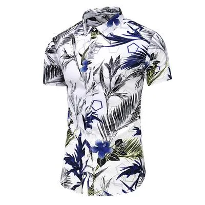 5XL 6XL 7XL Shirt Men Summer New Fashion Personality Printed Short Sleeve Shirts Men 2020 Casual Plus Size Beach Hawaiian Shirt