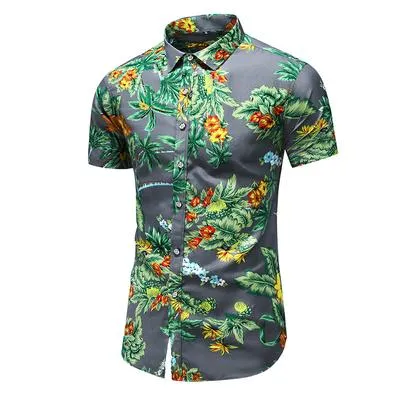 5XL 6XL 7XL Shirt Men Summer New Fashion Personality Printed Short Sleeve Shirts Men 2020 Casual Plus Size Beach Hawaiian Shirt