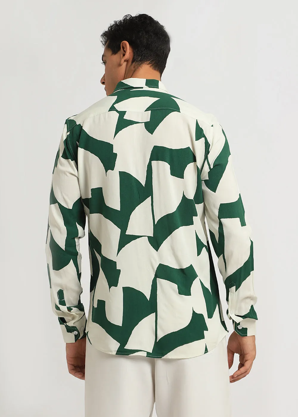 Abstract Green Print Full sleeve shirt