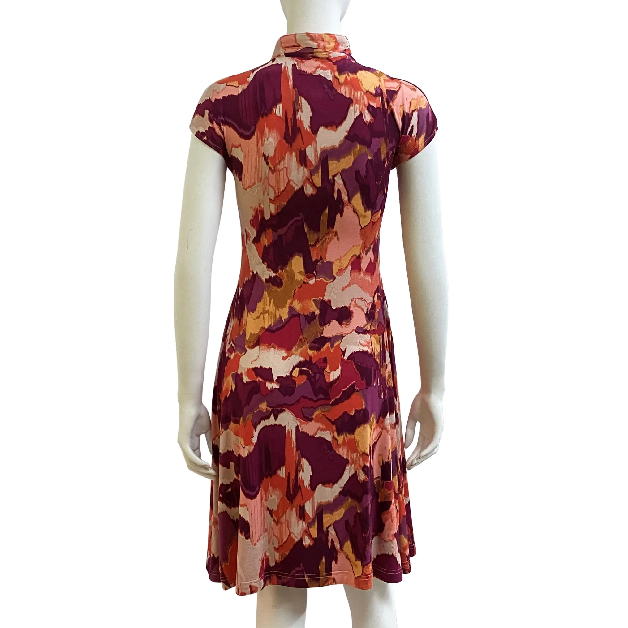 Abstract Painting Qipao - Orange & Purple