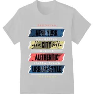 Authentic Brooklyn Urban Style Graphic Heat Transfer