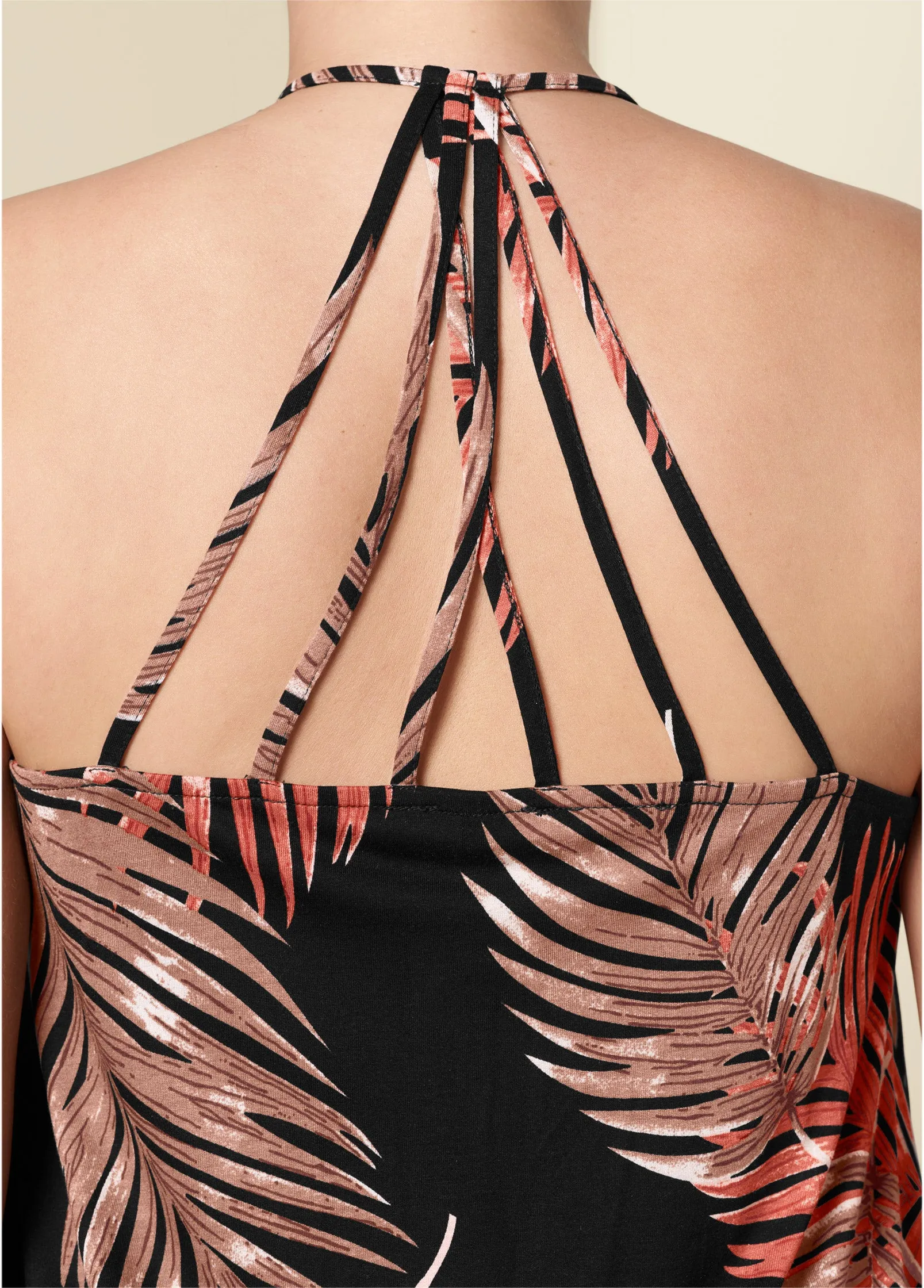 Back Detail Printed Tank - Black Multi