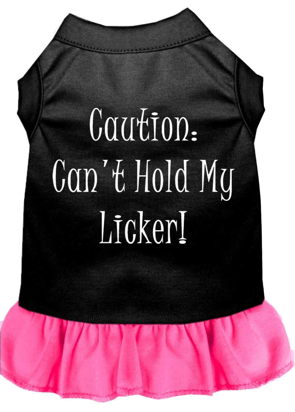 Can't Hold My Licker Screen Print Dress Black With Bright Pink Xxxl (20)