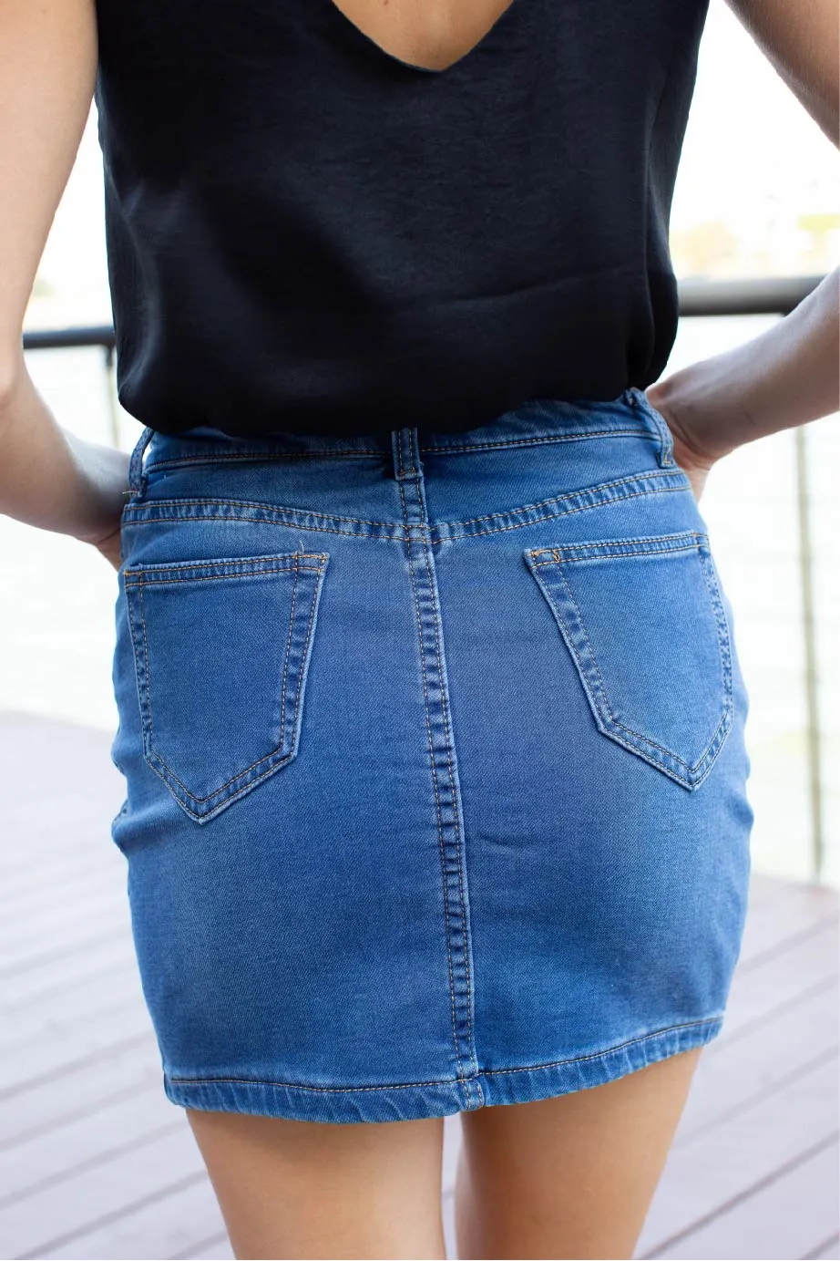 Classic Soft Denim Blue Mini Skirt