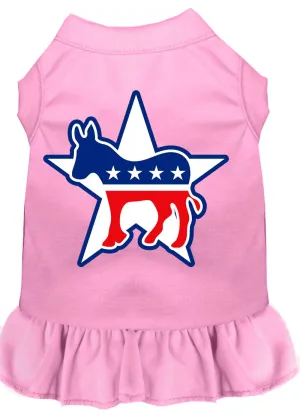 Democrat Screen Print Dress Light Pink Xs (8)