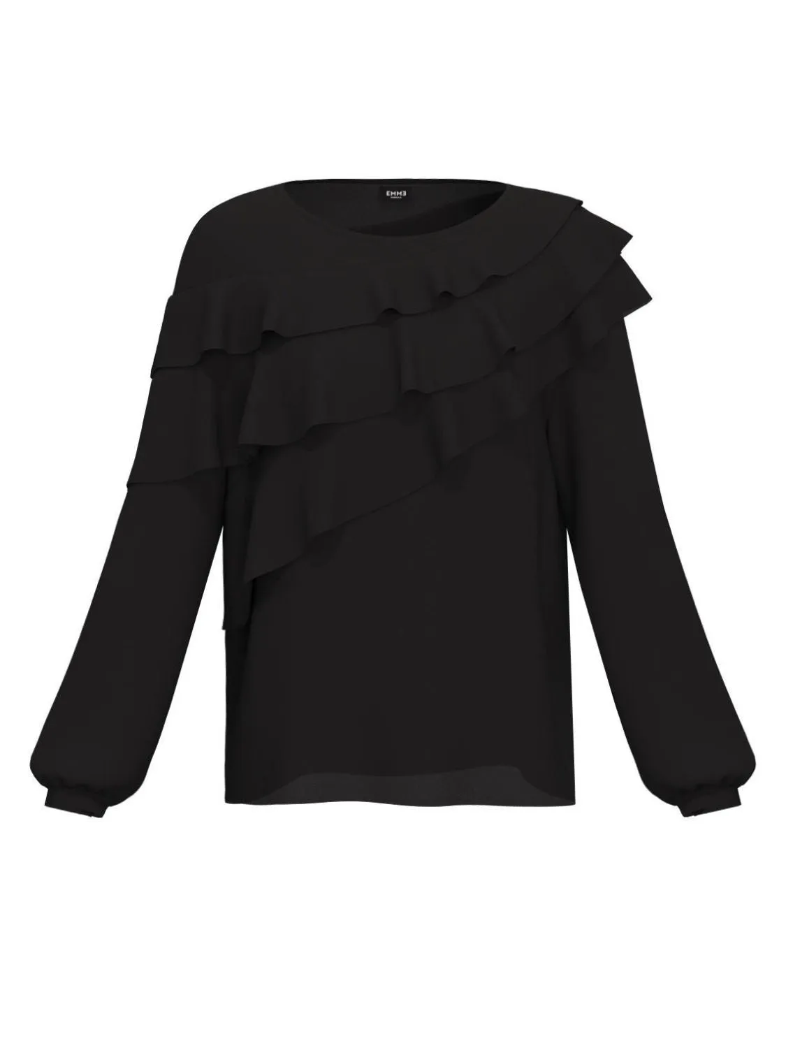 Emme Lerici Frill Blouse Black