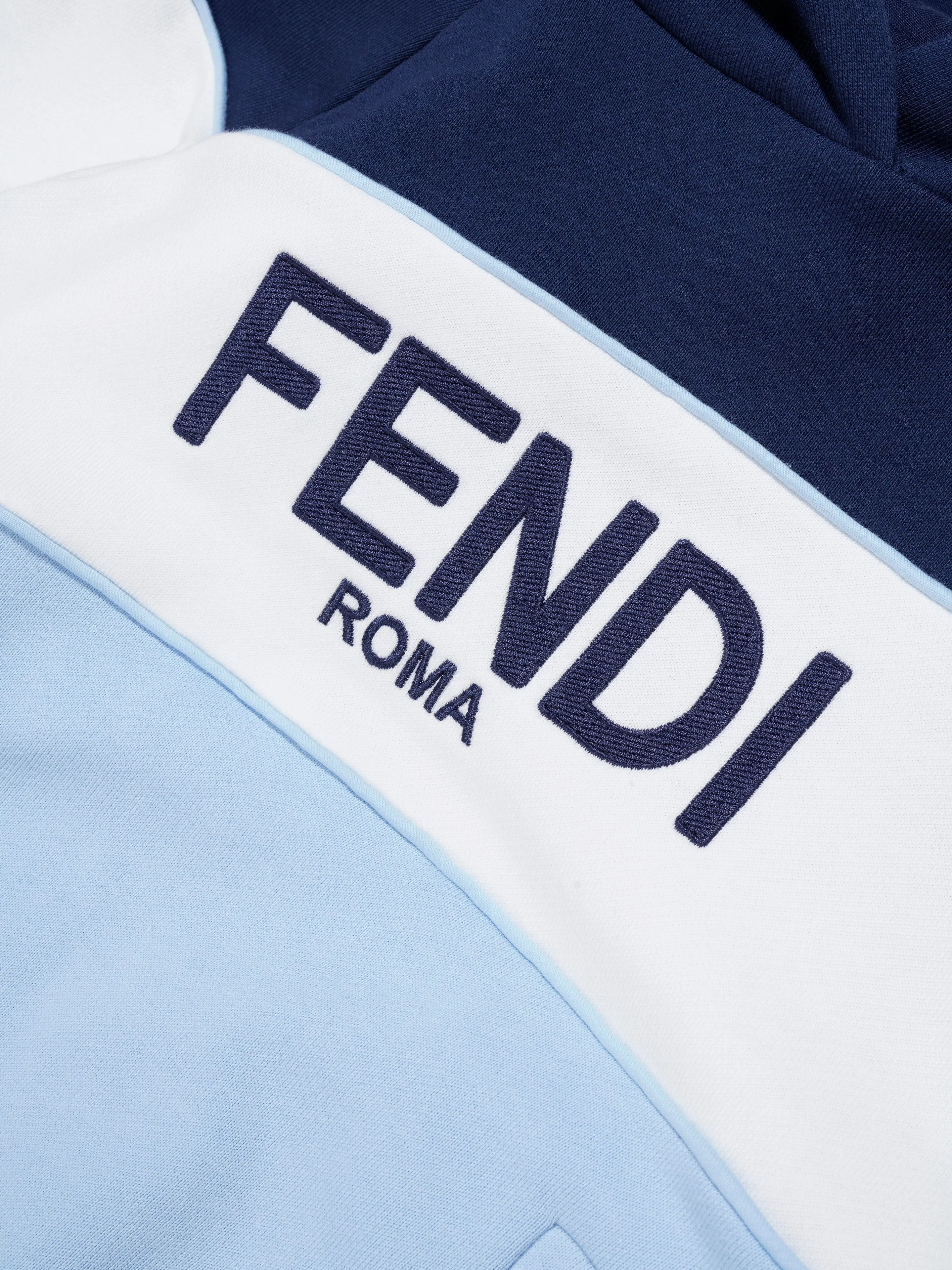 Fendi Boys Logo Hoodie in Blue