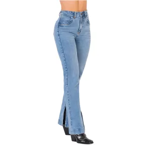 High Rise Butt Lift Mom Flare Colombian Jeans with Ankle Openings LOWLA 212358