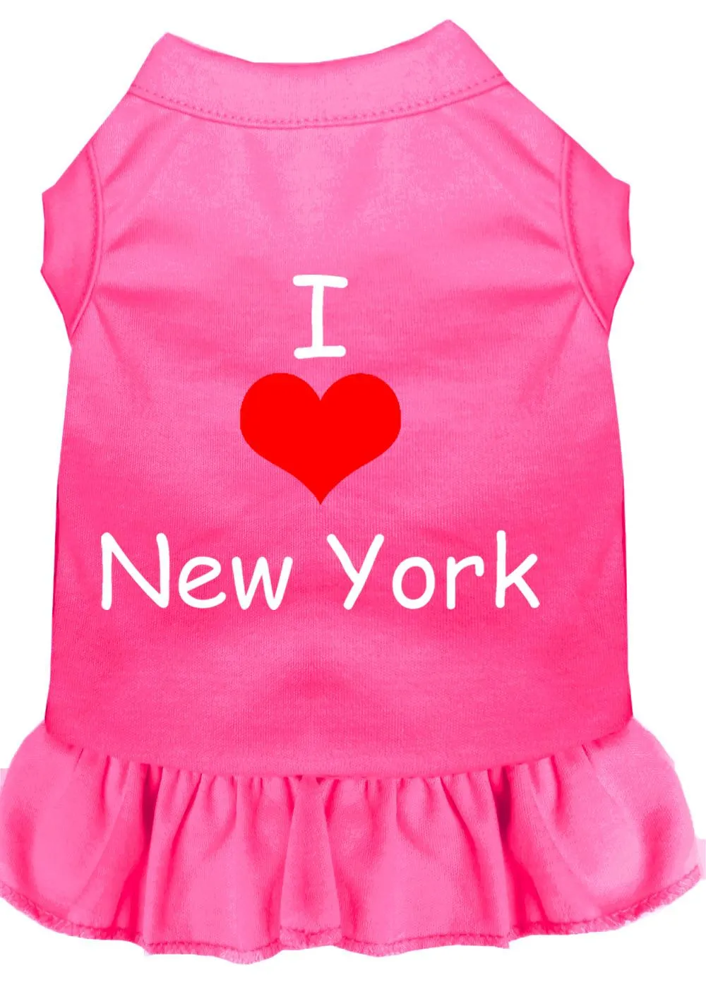 I Heart New York Screen Print Dress Bright Pink Xl (16)