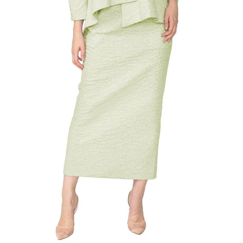 IC Collection Textured Pull-On Pencil Skirt In Sage - 4409S-SG - Size S Only!