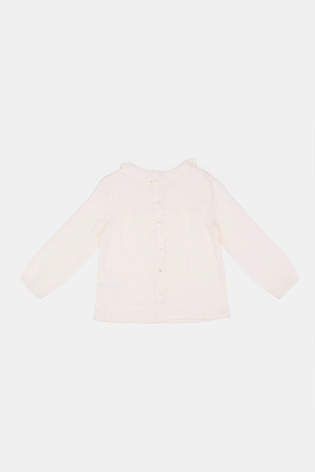 Infant Girls Ivory Textured Blouse