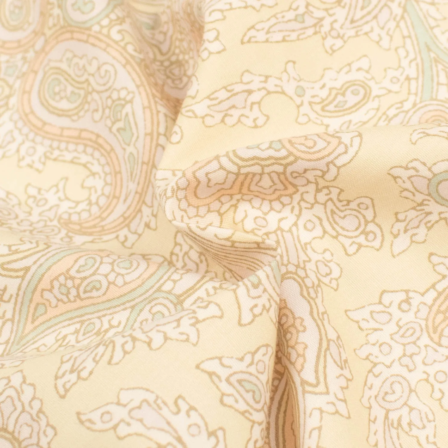 Japanese Printed Cotton Design-35 Paisley Flower on Cream