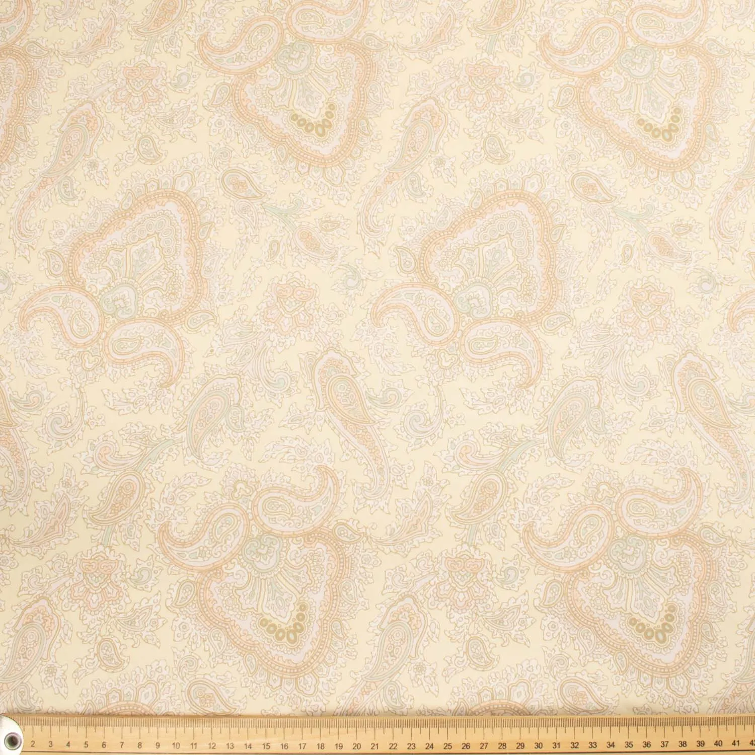 Japanese Printed Cotton Design-35 Paisley Flower on Cream