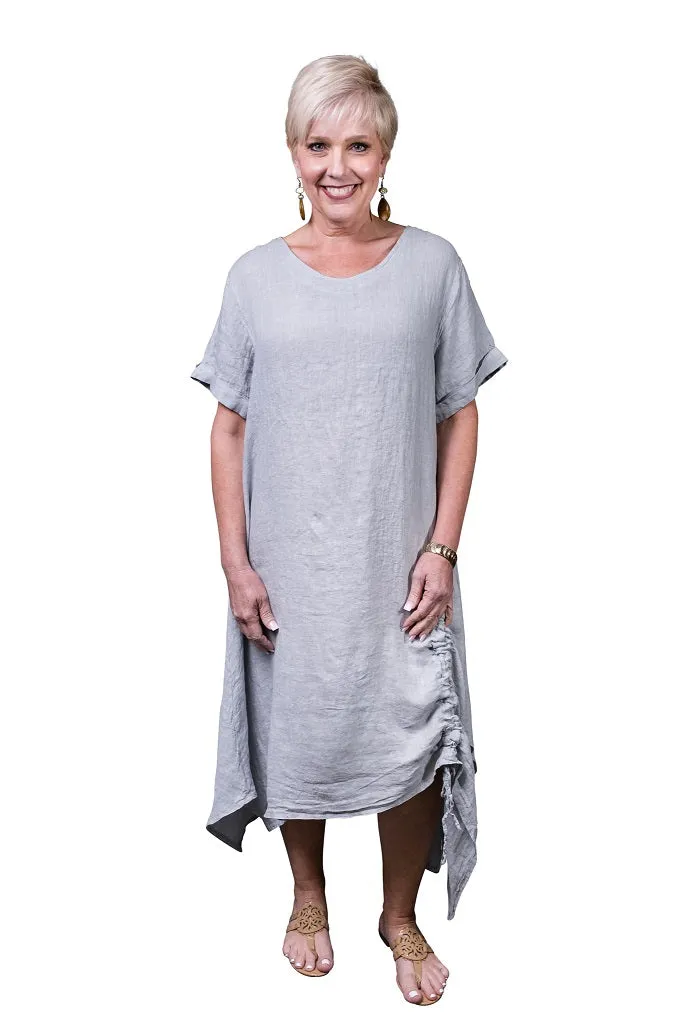 Jayde Drawstring Linen Dress (DSS116)