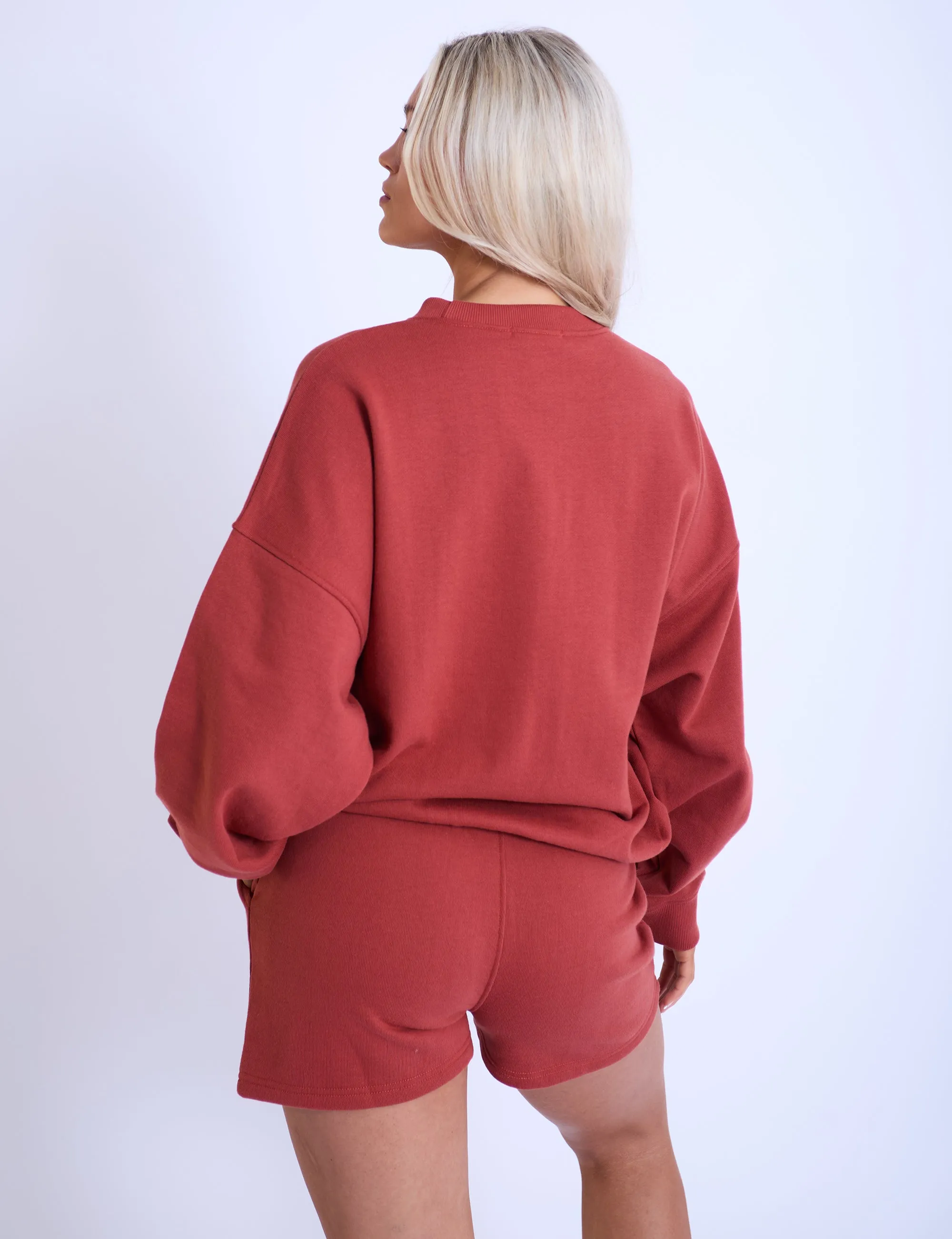 Kaiia Sport Oversized Sweatshirt Rust & Pink