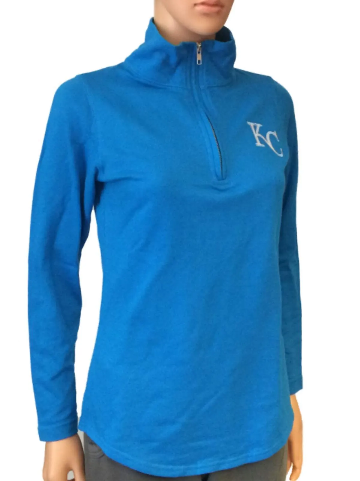 Kansas City Royals SAAG Women Cobalt 1/4 Zip Pullover Lightweight Jacket