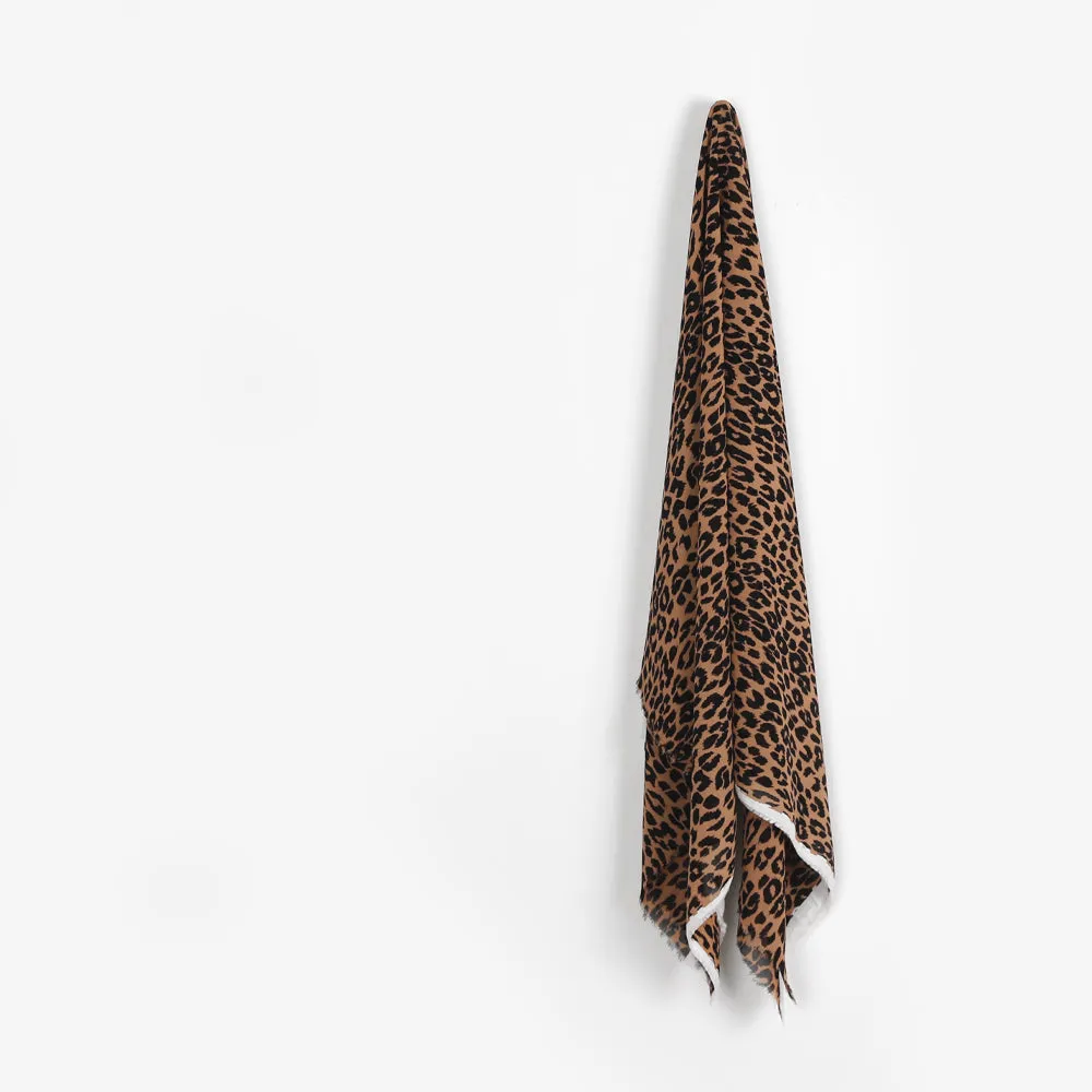 Leopard Viscose Georgette - Copper / Black