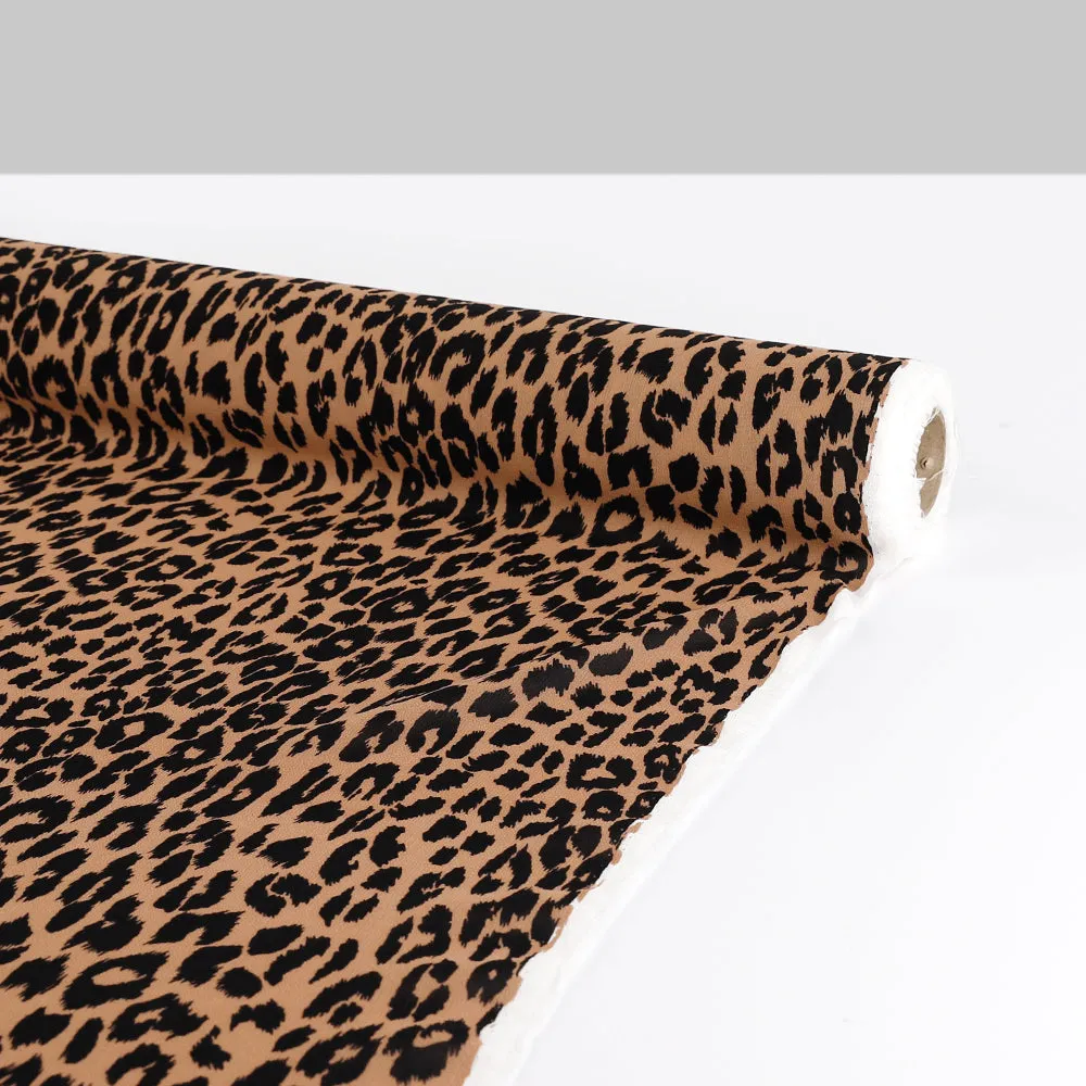 Leopard Viscose Georgette - Copper / Black