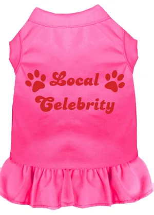 Local Celebrity Screen Print Dress Bright Pink 4x (22)