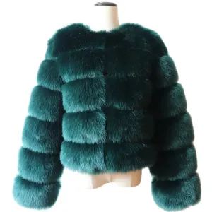 Long Sleeve Faux Fur Coat