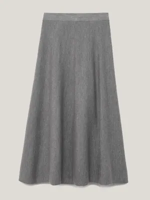 Merino knitted A-line skirt