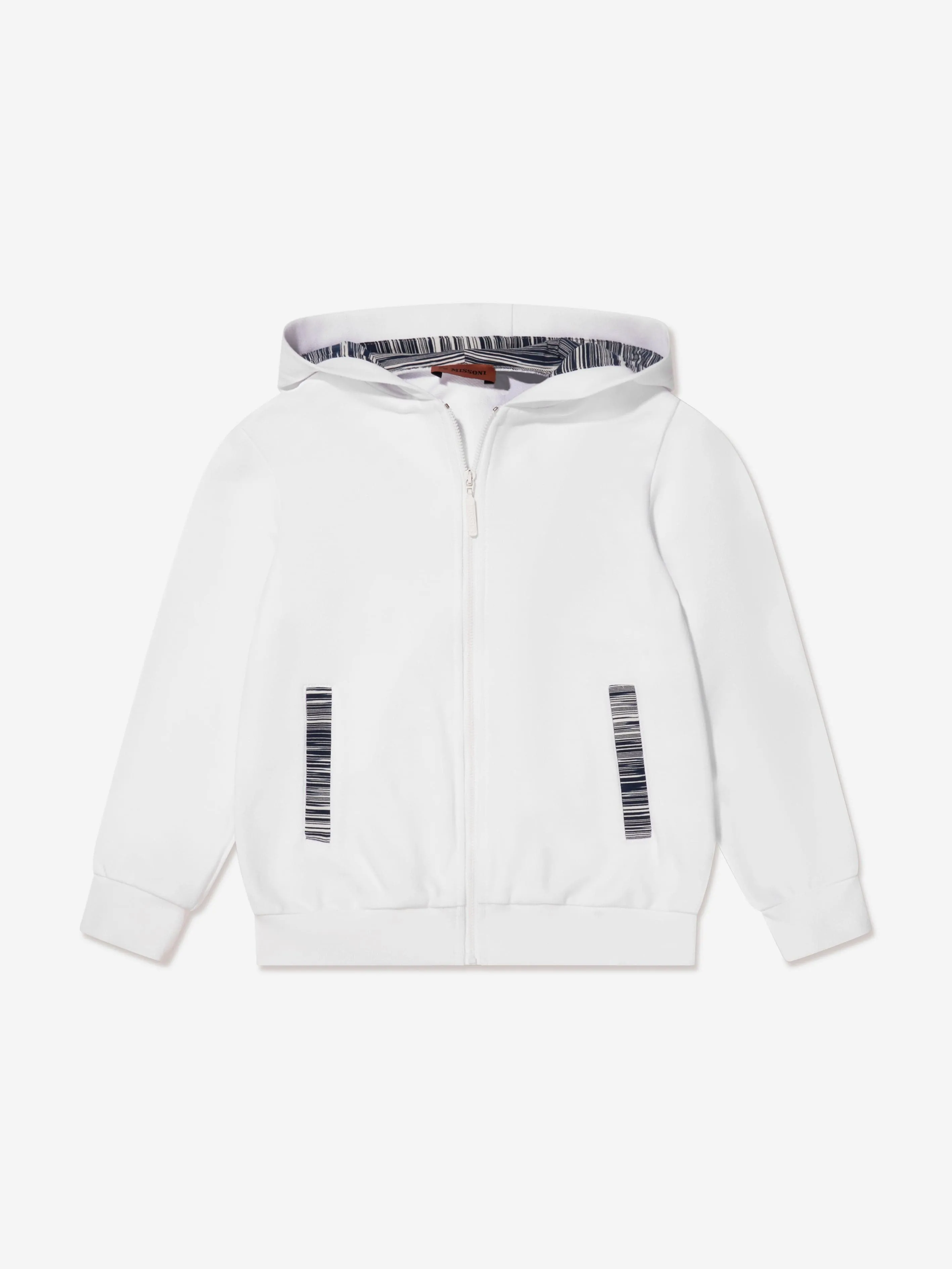 Missoni Boys Zip Up Hoodie in White