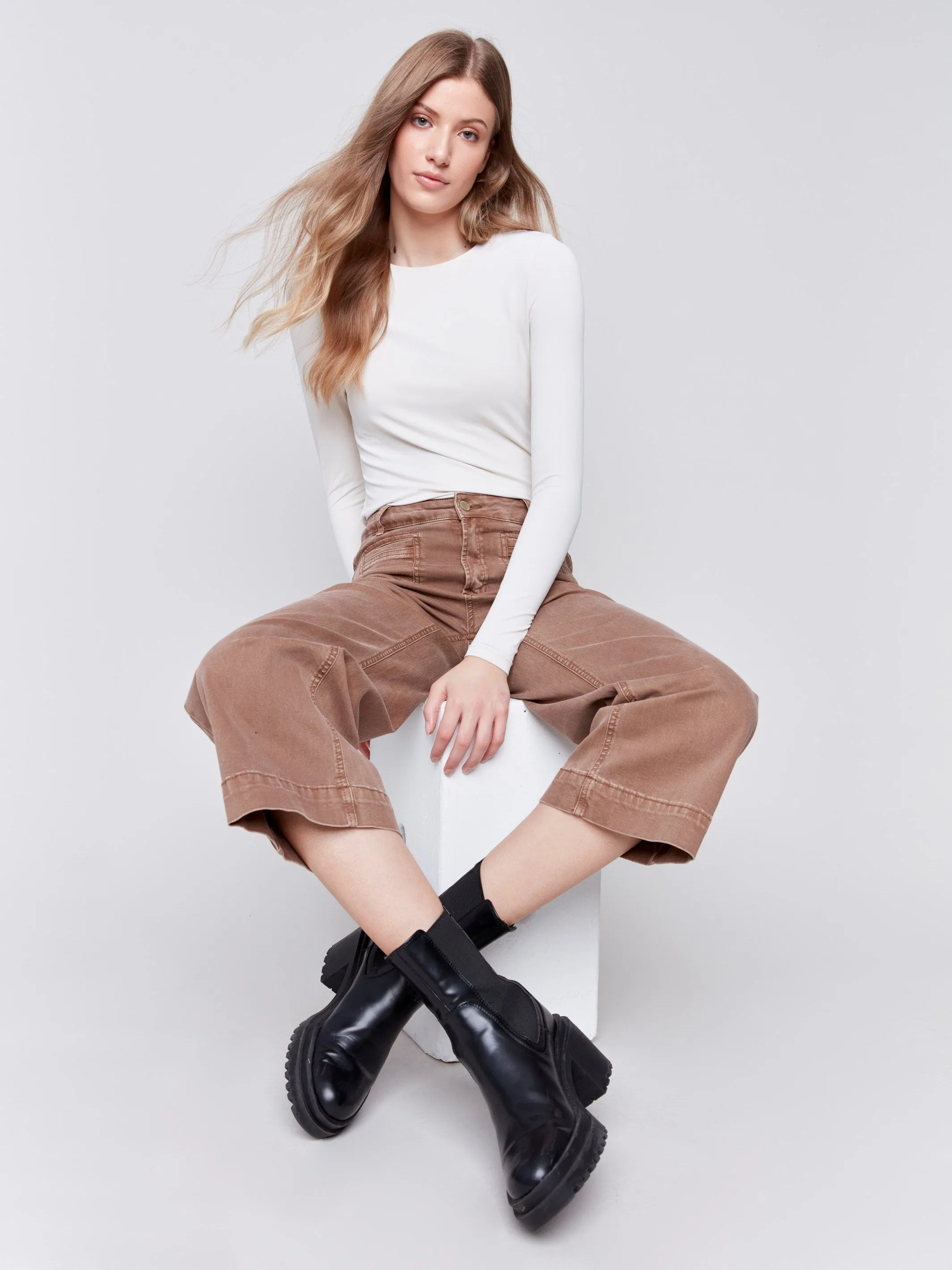 Patch Pocket Twill Pants - Truffle