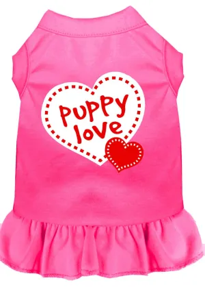 Puppy Love Screen Print Dress Bright Pink Xxl (18)