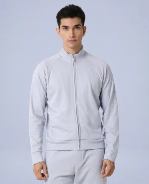 Rare Rabbit Articale Men's Azil Blue High Neck Zip-Up Jacket