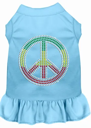 Rhinestone Rasta Peace Dress Baby Blue Sm (10)