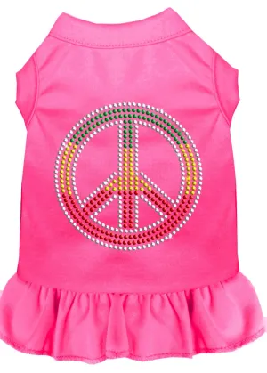 Rhinestone Rasta Peace Dress Bright Pink Xs (8)