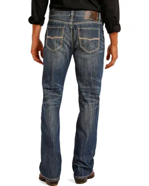 Rock & Roll Denim Men’s Relaxed Fit Double Barrel Straight Leg Vintage Wash Jean MOS8553