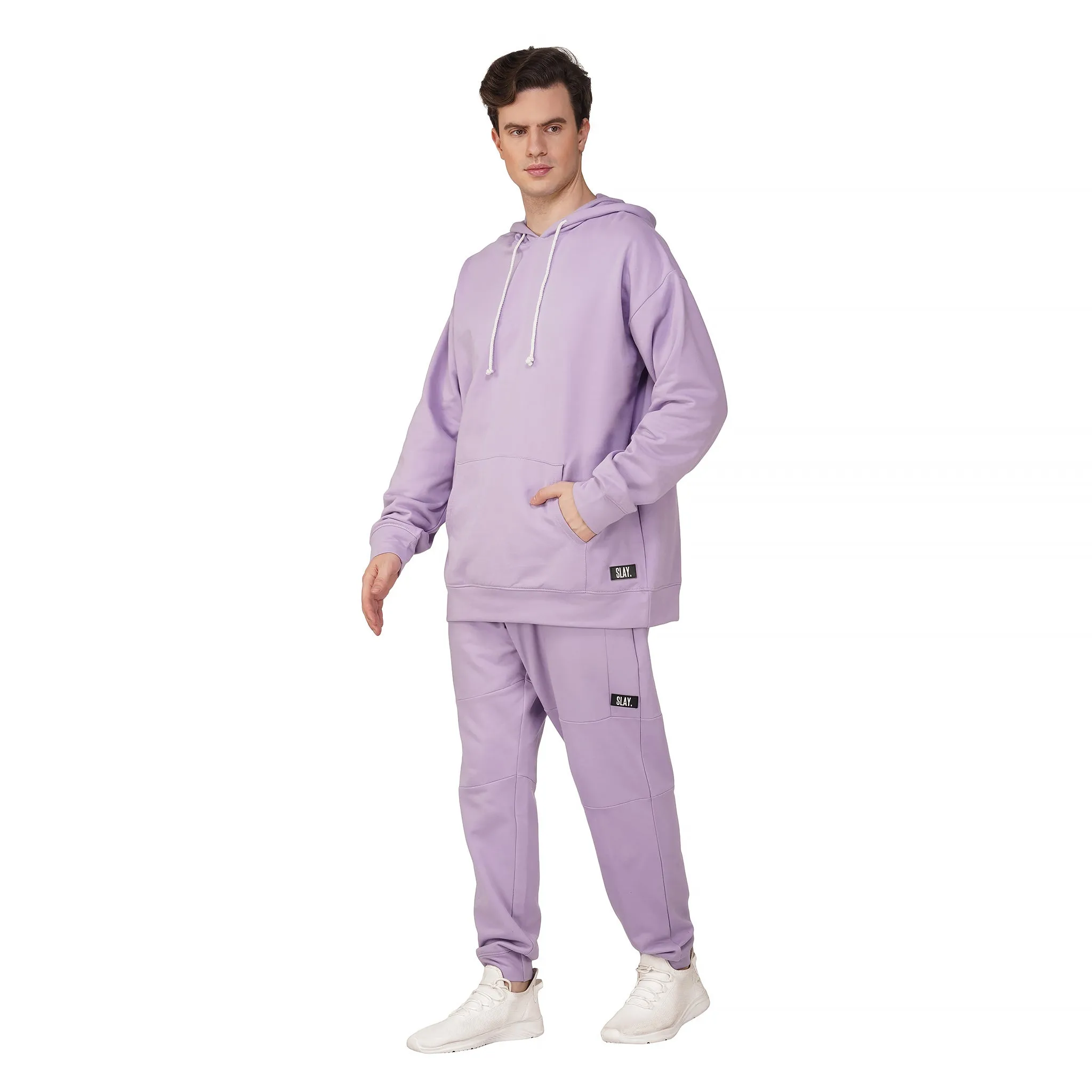 SLAY. Men's Lavender Oversized Drop Shoulder Hoodie & Joggers Co-ord Set