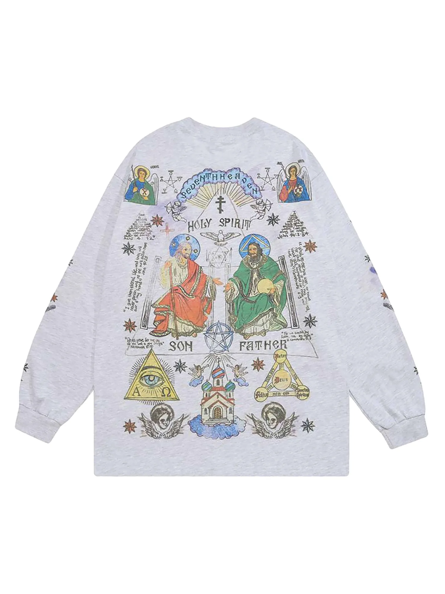 Thesupermade American High Street Graffiti Long Sleeve T-Shirt