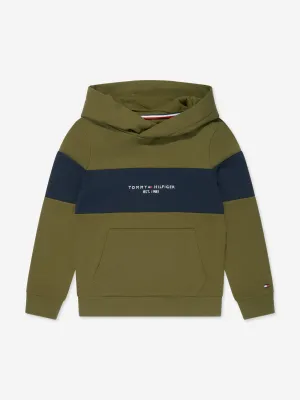 Tommy Hilfiger Boys Essential Colourblock Hoodie in Green