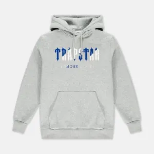 Trapstar Chenille Decoded Hoodie - Grey / Dazzling Blue