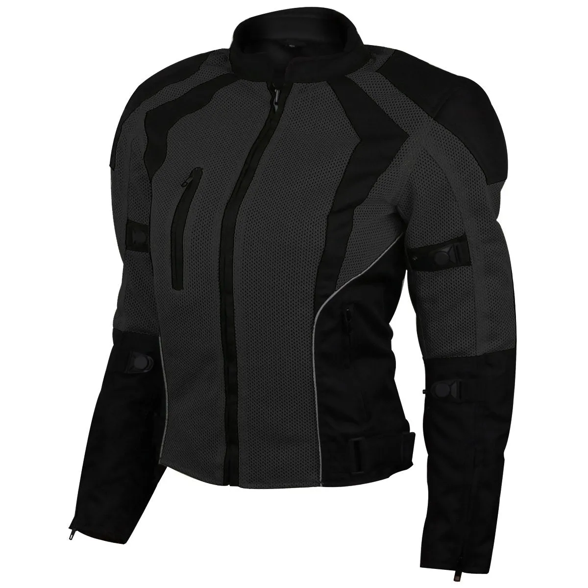 Womens Advanced 3-Season CE Armor Black Mesh Motorcycle Jacket